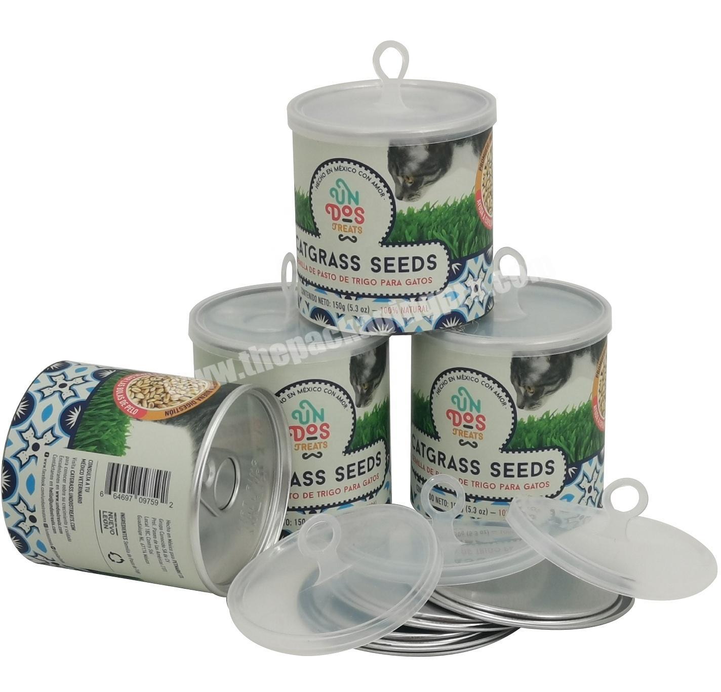 Good Airtight Easy Open Top End Composite Seeds Packaging Paper Cans with Plastic Hanger