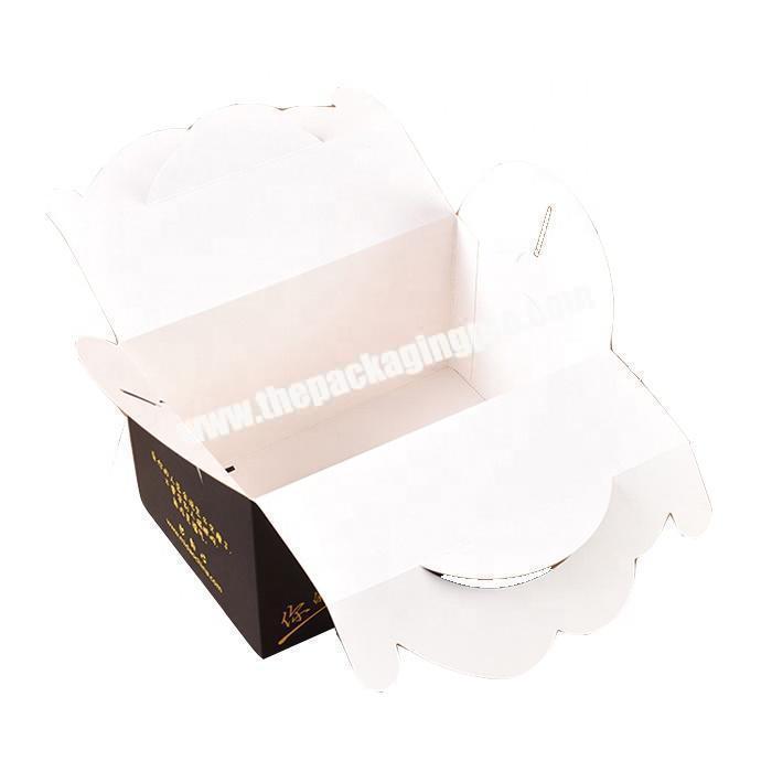 Good look white kraft paper snack fired chicken packaging box with handle