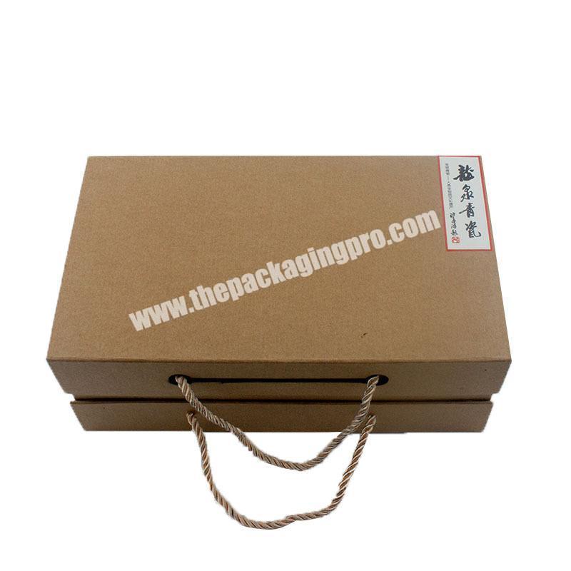 Good quality food kraft paper box foldable fast packaging recycled brown