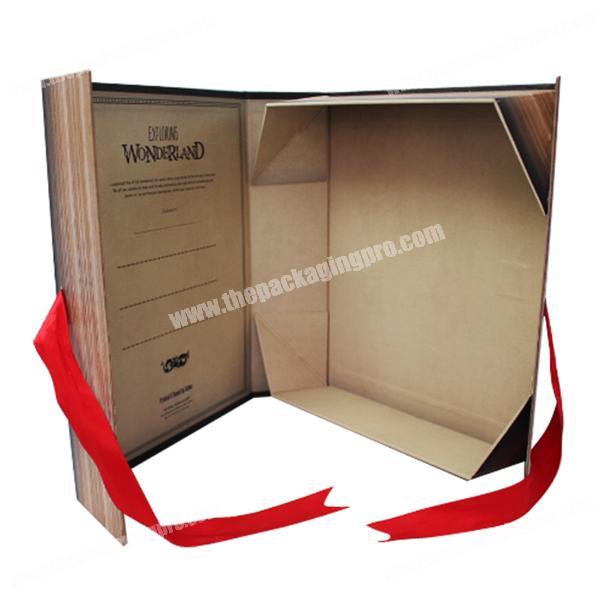 Good quality hotsell black folding gift box ribbon with
