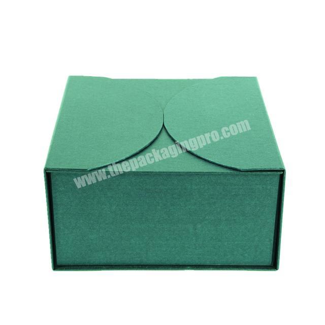 green custom logo closure cardboard packaging foldable magnetic gift box