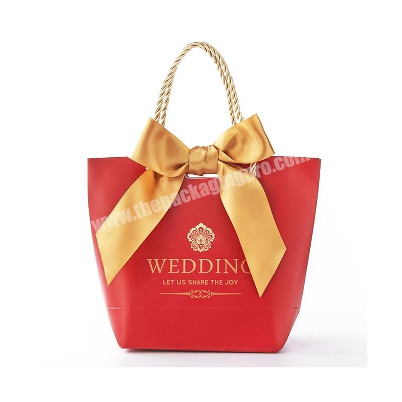 Guangdong Factory Customize Fashion Luxury Creative Design Virgin Hair Paper Handbag Bundle Extension Packaging Bag With Ribbon