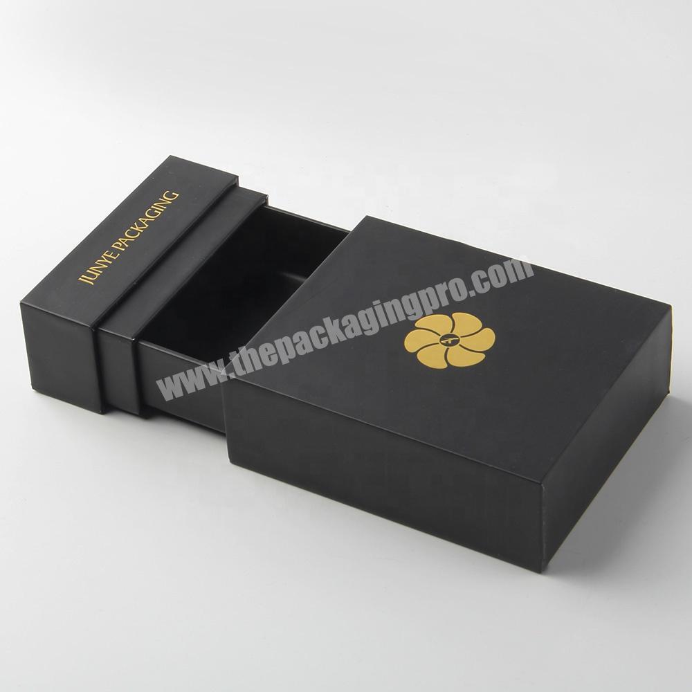 guangzhou custom luxury black pack die cut cigarette product gift drawer packaging logo paper box for packing