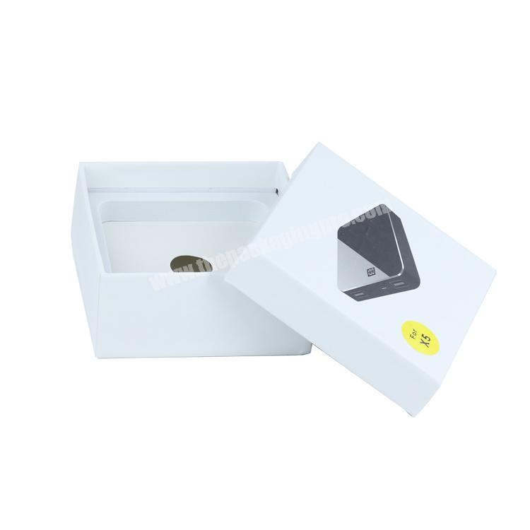 Guangzhou packaging supplier luxury white paper gift packing power bank box with lid