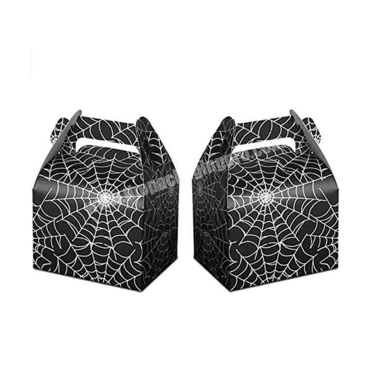 Halloween Favor Boxes Paper Black Spider Web Gift Bags Treat Boxes for Halloween Kids Birthday Decorations Spider Birthday Party