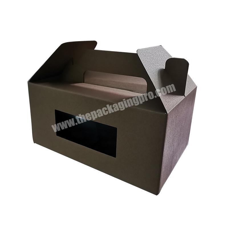 Handle Kraft Paper Box Party Wedding Gift Cake Bakery Packaging Box with Window