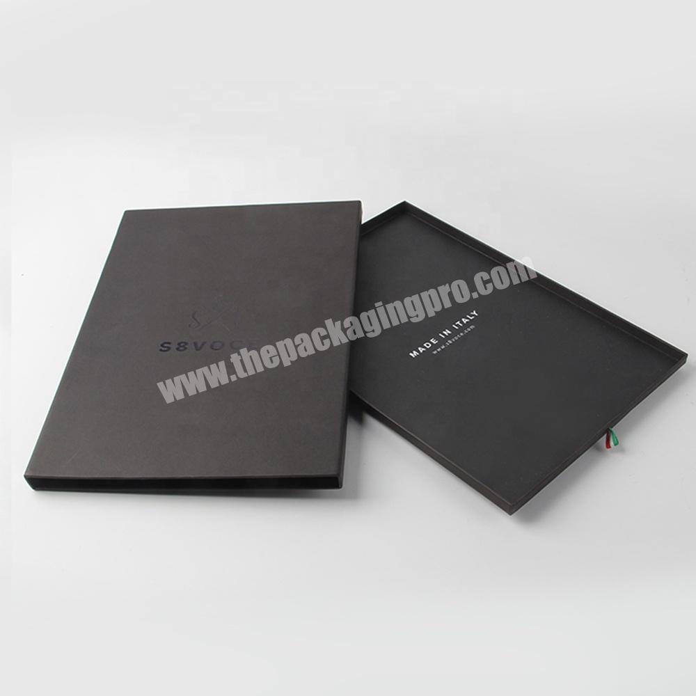 handmade black cardboard gift packaging a4 size paper box custom packaging