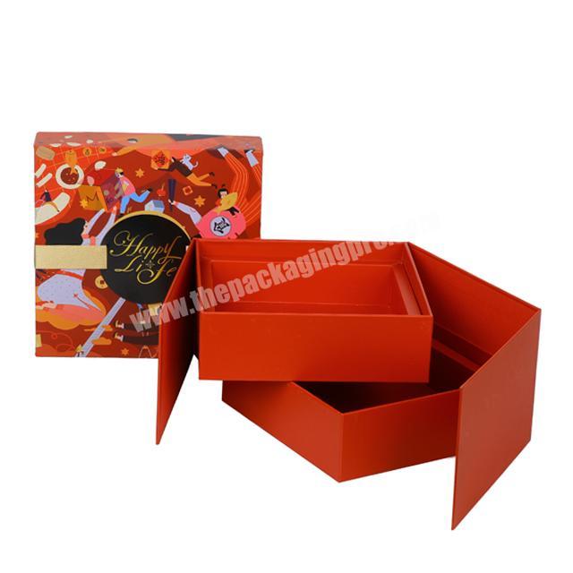 handmade cardboard 4pcs packaging luxury mooncake box