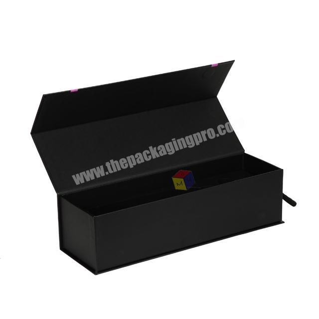 handmade cardboard black magnetic custom printed red wine boxes