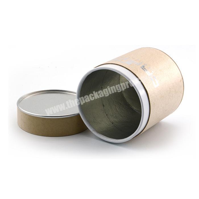 Handmade coffee package tube round kraft box coffee tube with aluminum film