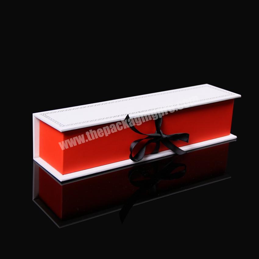 Handmade elegant jewelry gift box packaging with ribbon closure