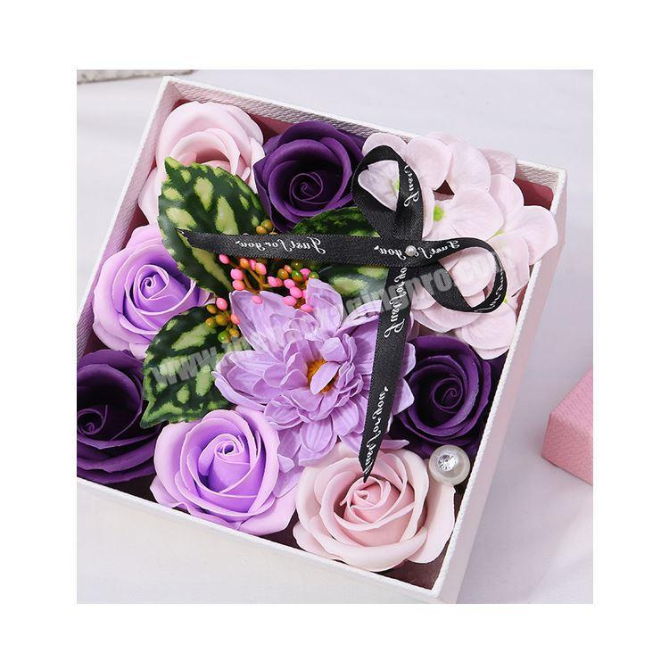 Handmade wholesale cardboard flower packaging box preserved flower boxes for gifts