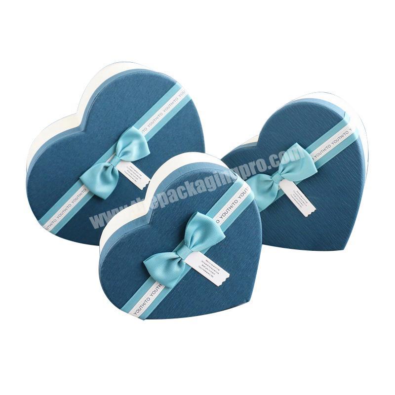 Happy Birthday Day Ribbon Decorated Heart Shape Gift Packaging Boxes