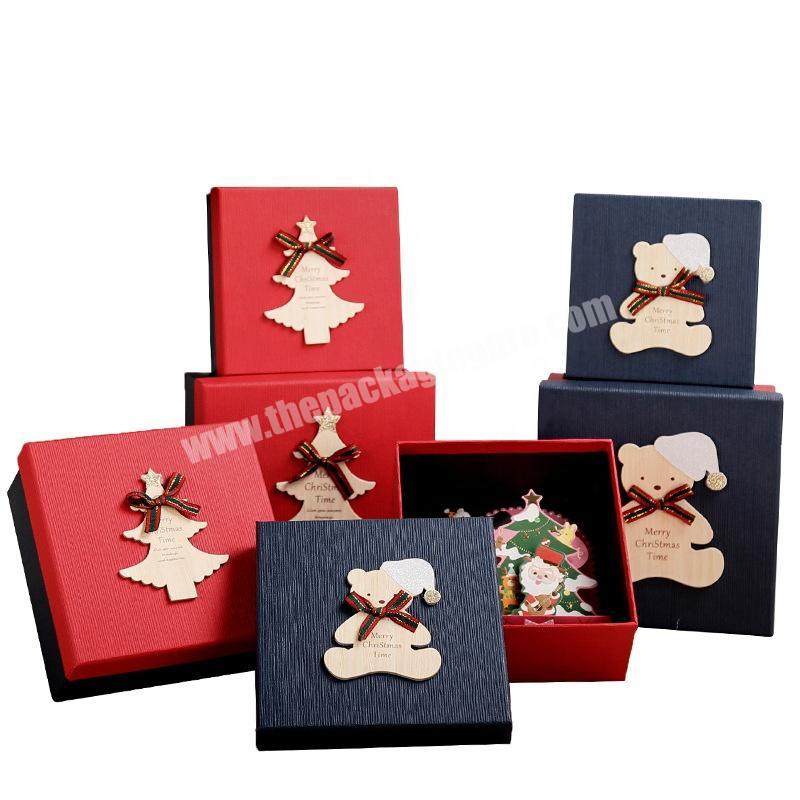 Happy New Year Christmas Eve Decoration Christmas Paper Gift Package Box For Party Celebration