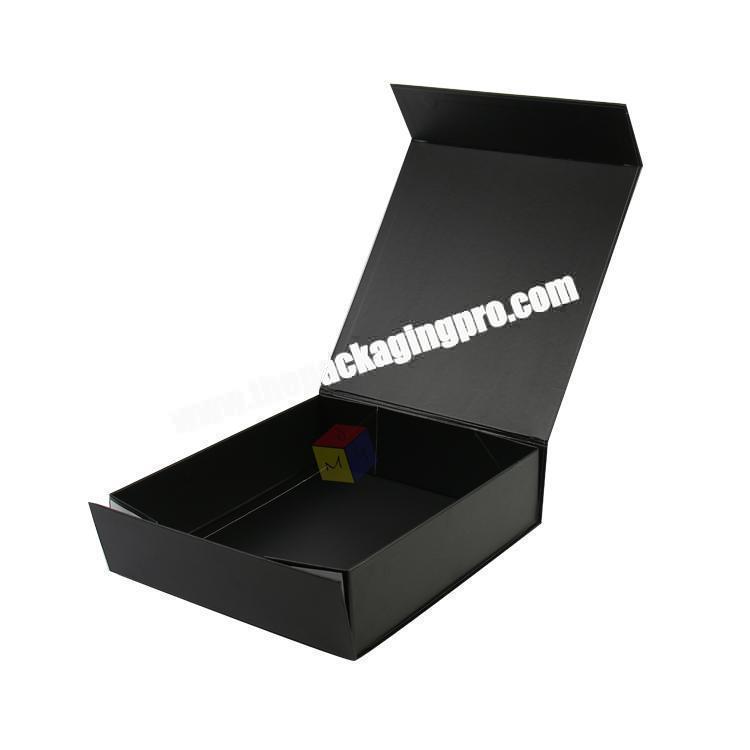 hard cardboard packaging magnetic black boxes for clothes