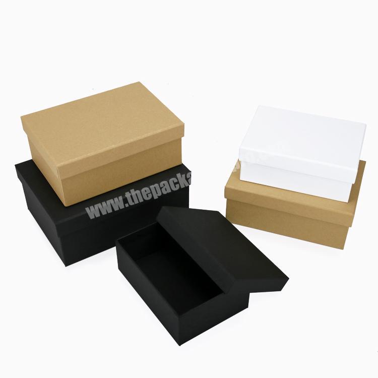 Hard cardboard stock brown or white color gift box and lid