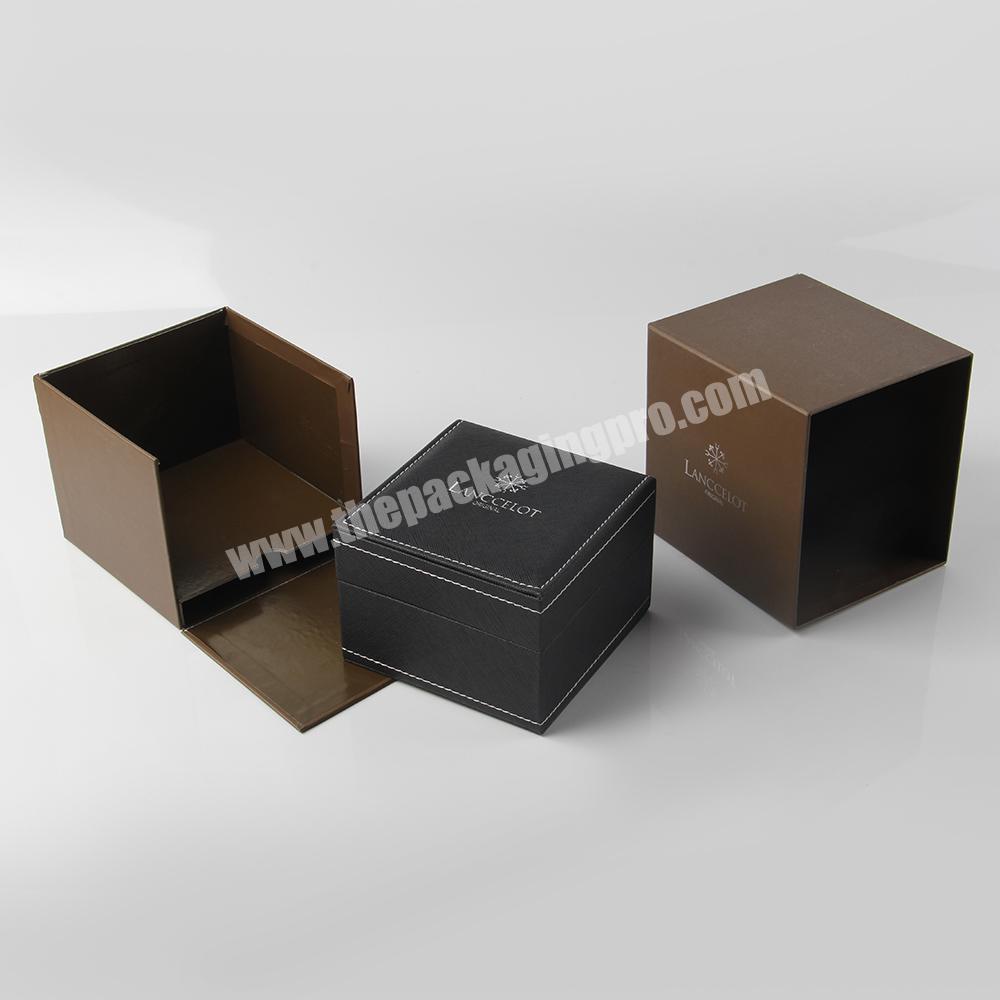 Hard paper luxury leather gift box packaging