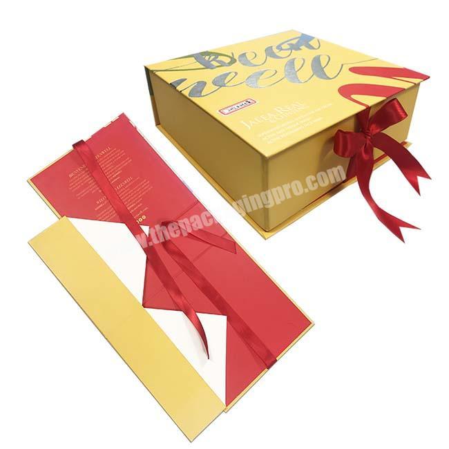 HC Packaging New Product Retail Custom cardboard Luxury folding box with ribbon for gift
