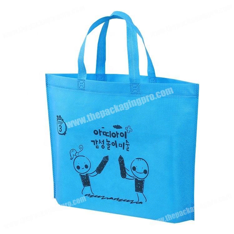 Heat press kids clothing packaging blue non woven promotional bag