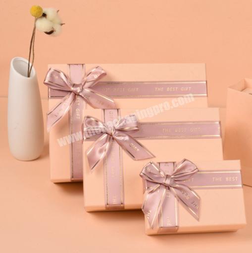 Heaven and earth cover bow high quality ribbon hot stamping gift box