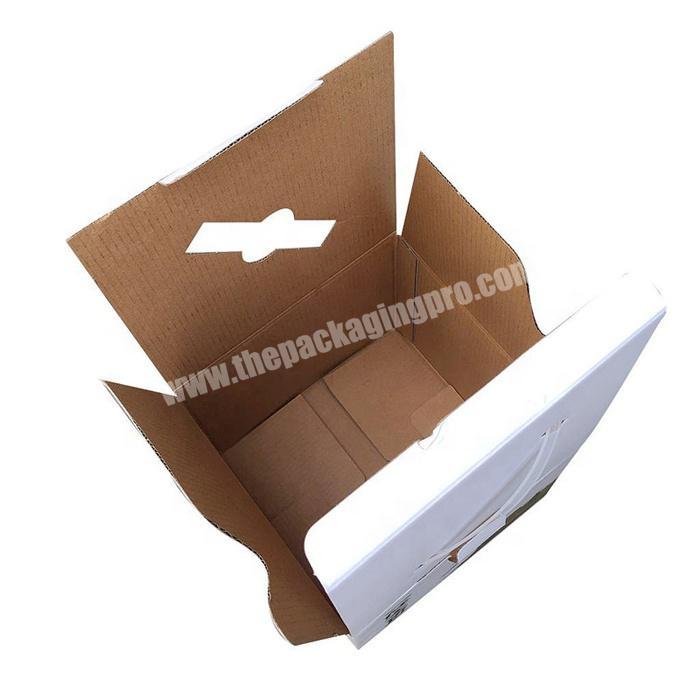 Heavy duty corrugated carry carton boxes with plastic handles cardboard box