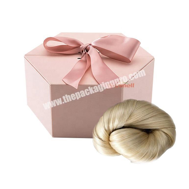 hexagon custom box packaging for virgin hair bundles