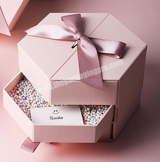 Surprise Creative Hexagonal Double Door Birthday Gift Box with