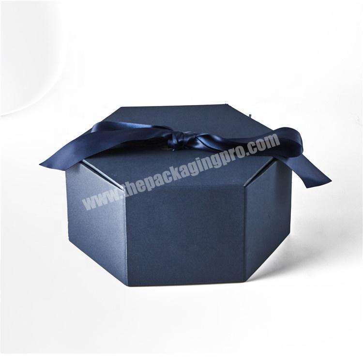 Hexagonal  Luxury Handmade Gift Box Flower Box With Ribbon