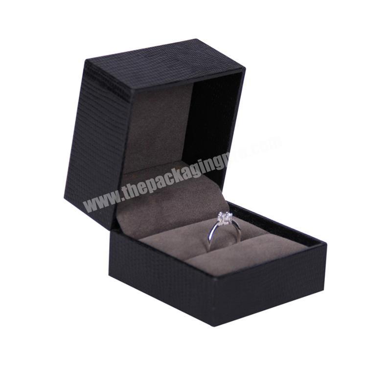 High end black leather single jewelry boxes packaging ring