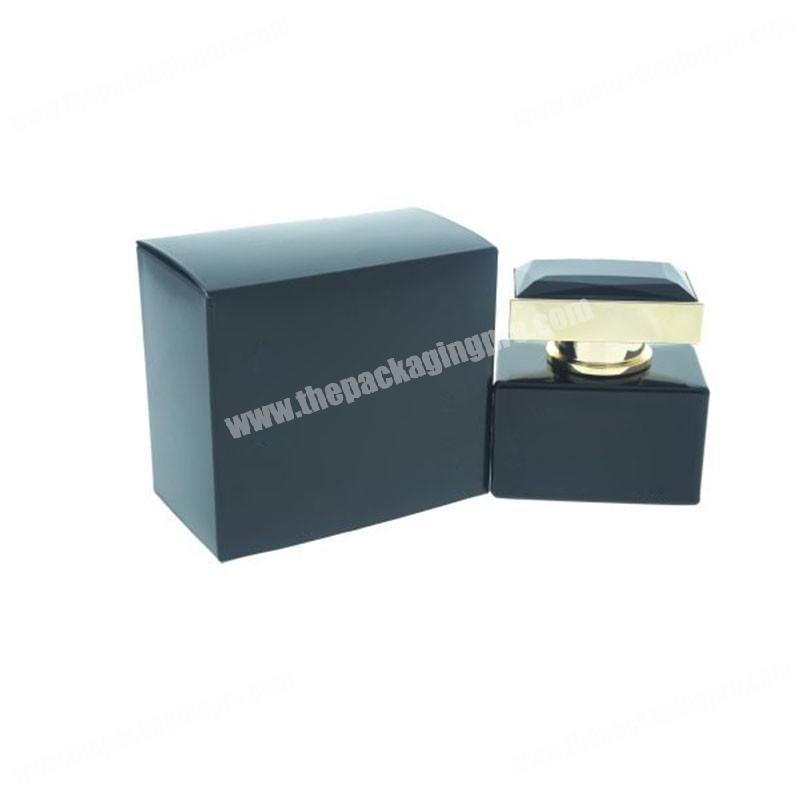High end bule  matte lamination simple packaging perfume eco-friendly custom gold foil card box