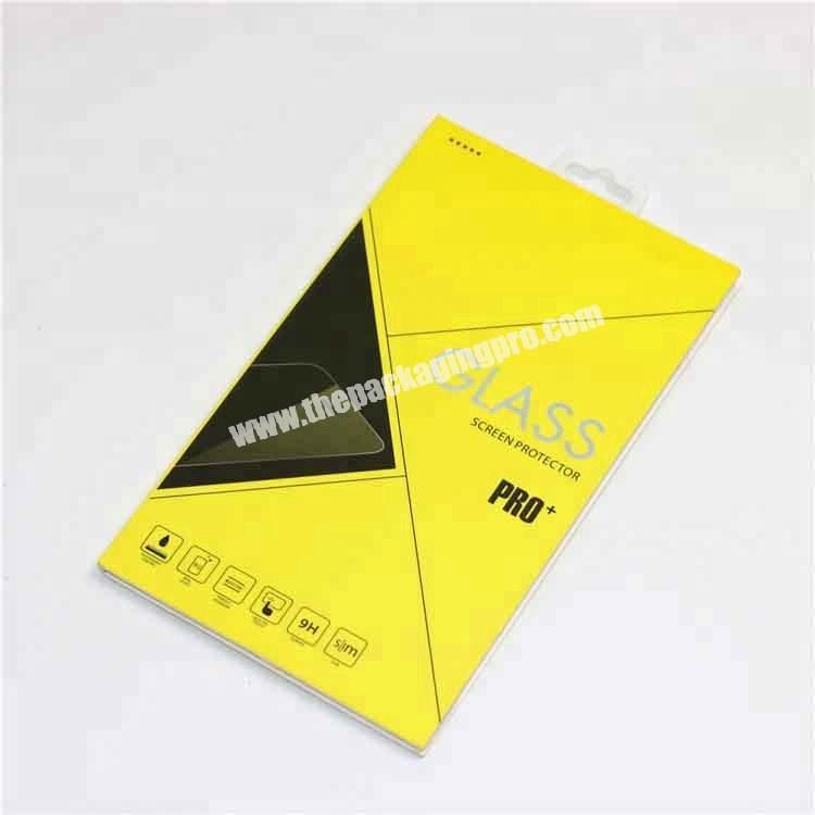 High end cell phone film paper box screen protector tempered glass packing with custom logo