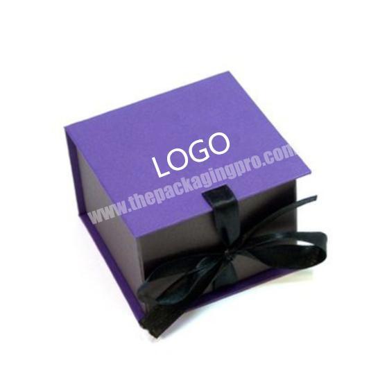 High-end Custom Handmade Luxury Matt Art Paper Coat Grey Board Folding Magnetic Gift Packaging Box with Ribbon
