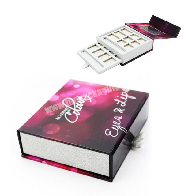 High-end Custom Logo Paper Drawer Double Layer Eyeshadow Packaging Box