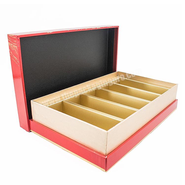 High end custom luxury red lid and base cardboard gift packaging box with logo