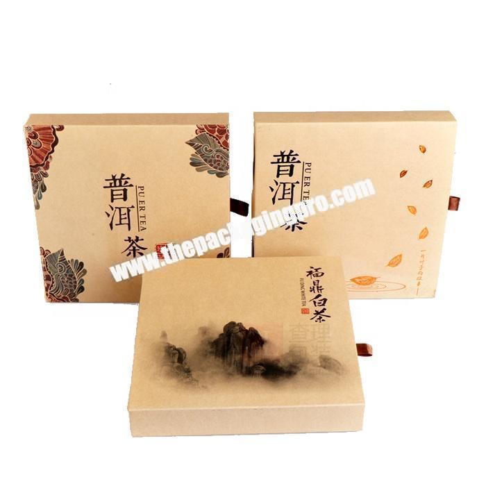 High end custom paper brown kraft tea packaging box