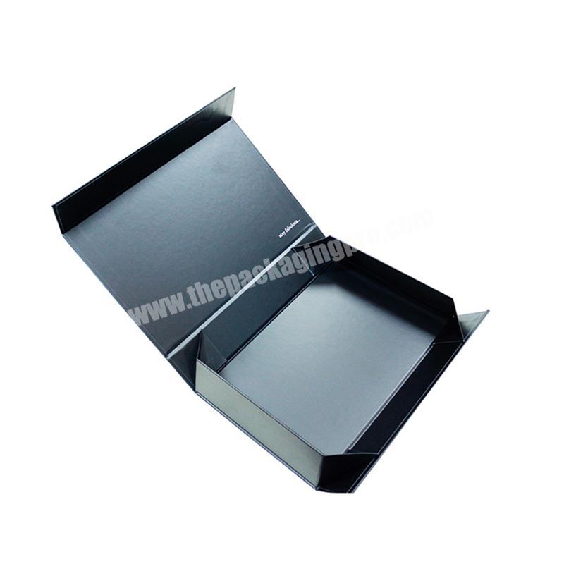 High end customized black Clamshell gift box apparel packaging