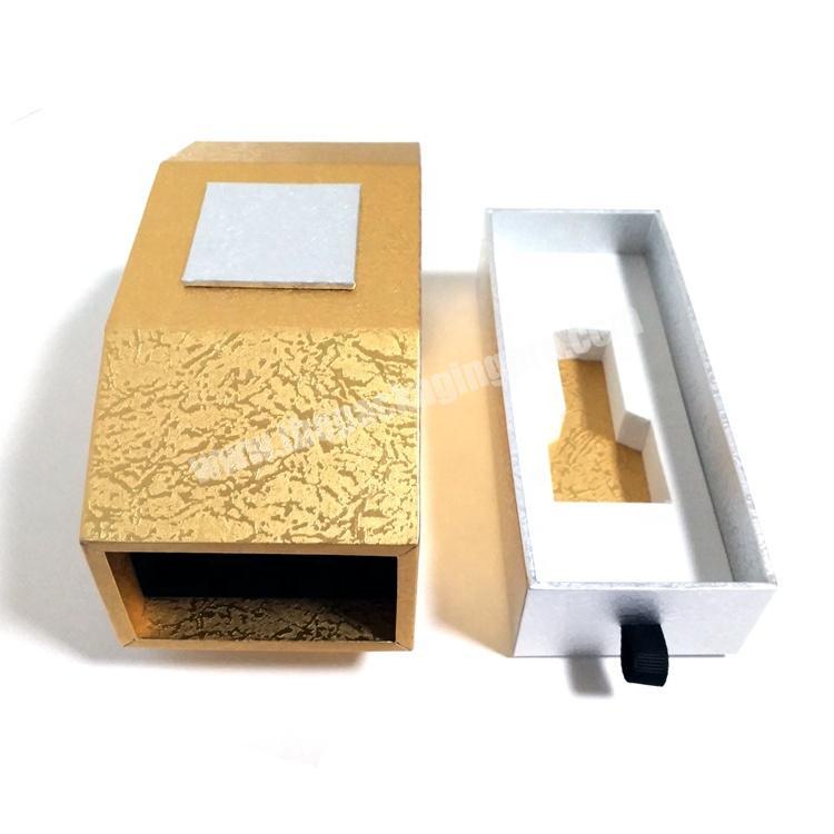 High-end fancy golden drawer cardboard paper packaging perfume gift box