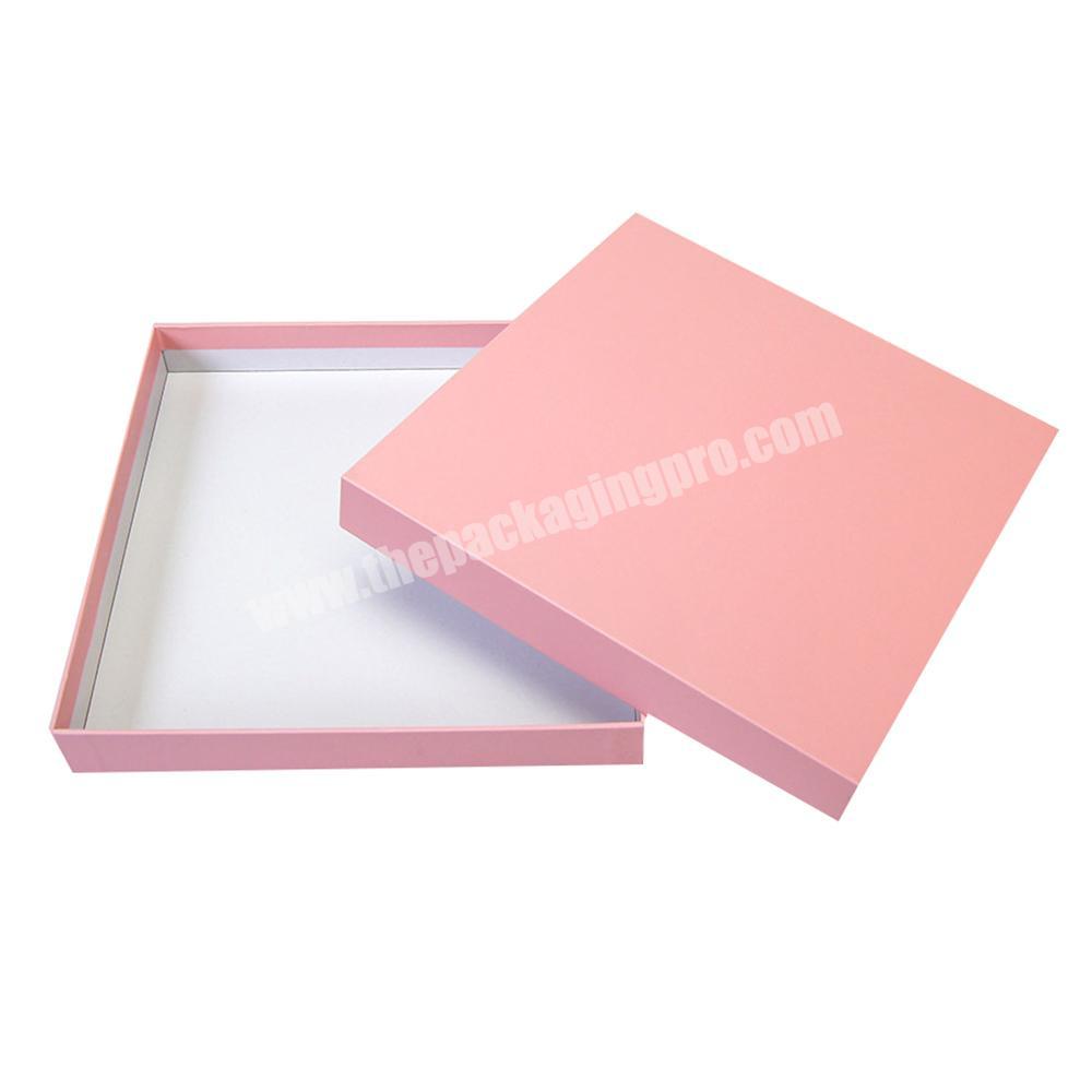 High-end Luxury Custom Pink Clothing Packaging Boxes With LogoLid