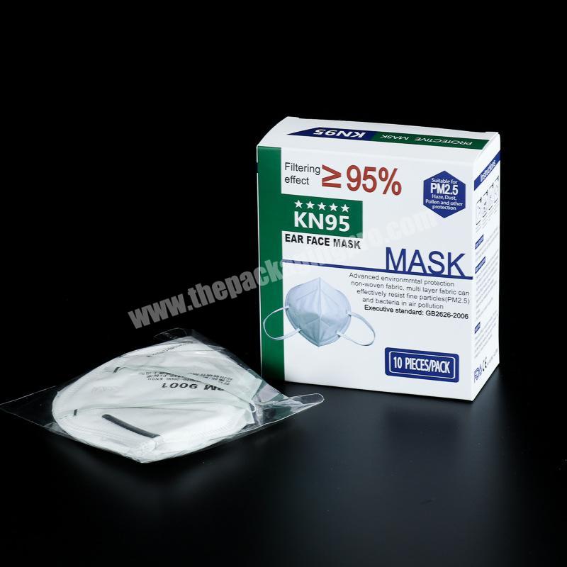 High end paper kn95 n95 face packaging box professional custom mask retail package
