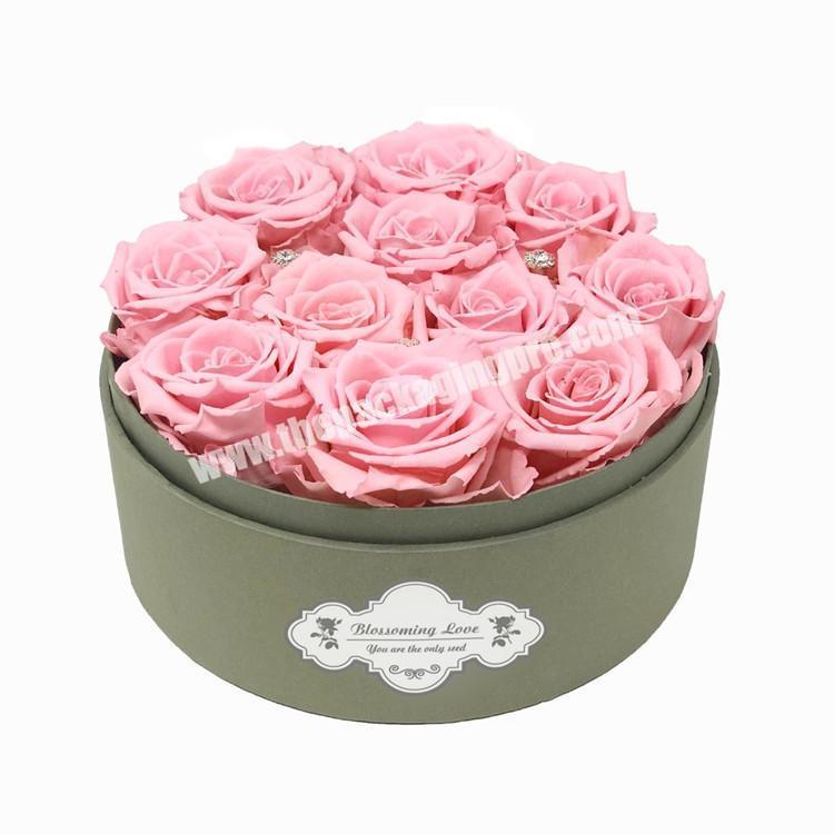 High end preserved fresh flower gift box luxury rose delivery cylinder packaging cardboard box
