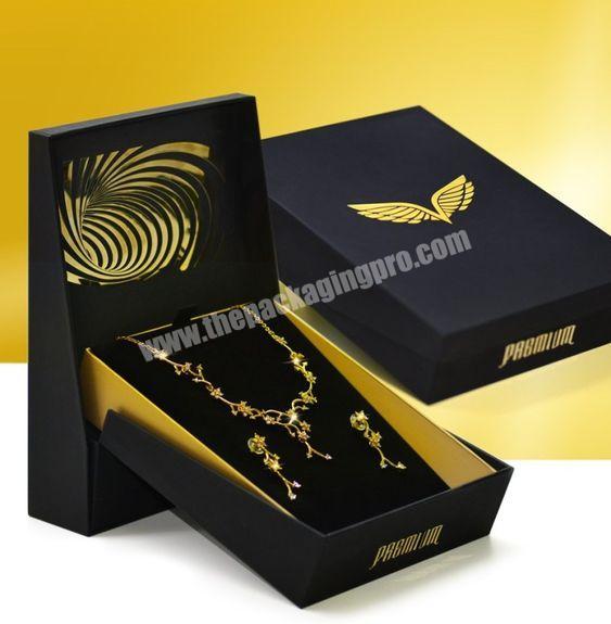High End White Textured Paper Foam Insert  Pouch Pull Out Jewelry Package Box Cardboard Foam Inserts Jewelry Box