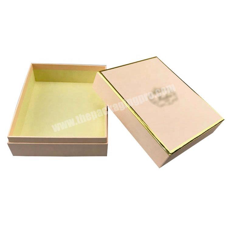 high-grade custom printed rigid paper rectangle cake packaging box with gold stamping logo