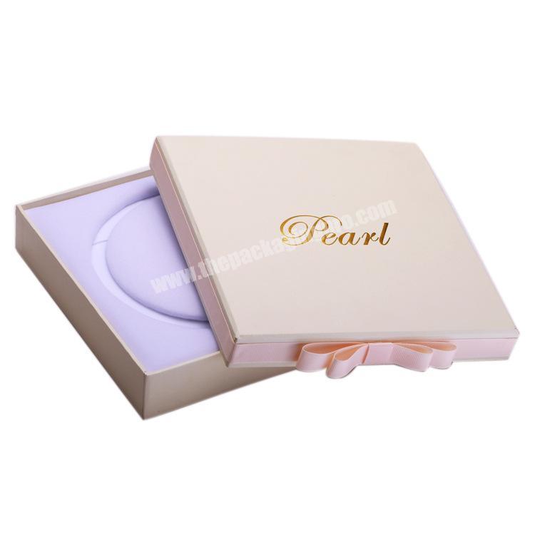 High Grade gift jewelry hardcover packaging valentine box with ribbon
