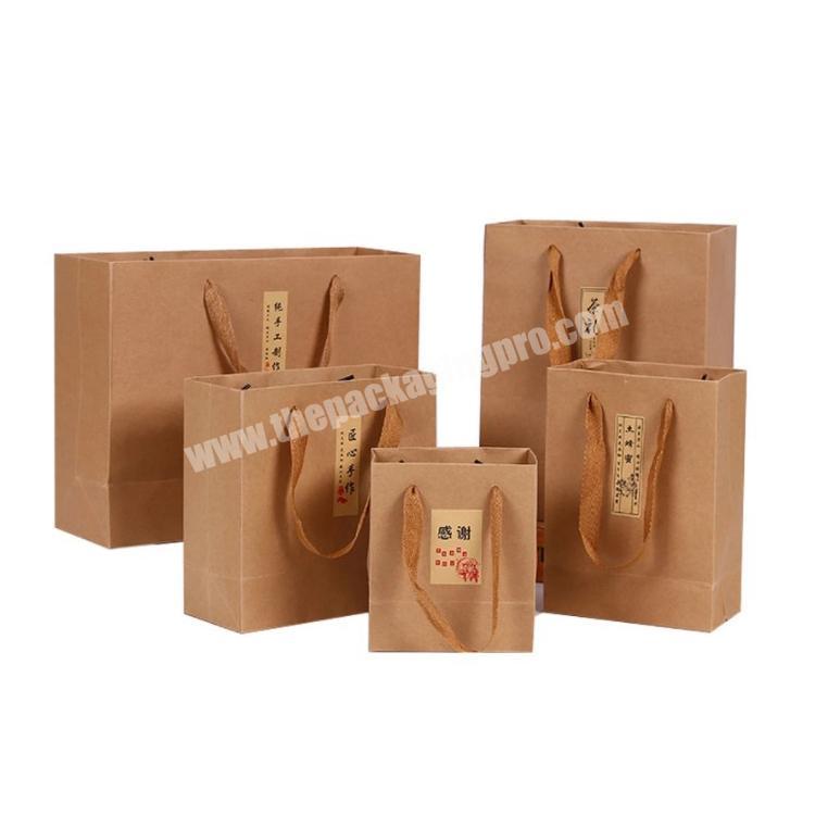 High-grade Kraft Paper Bag Thickening Tote Shopping Bag Can Stick Stickers and Print Logo for Cloth Shoes Boutique