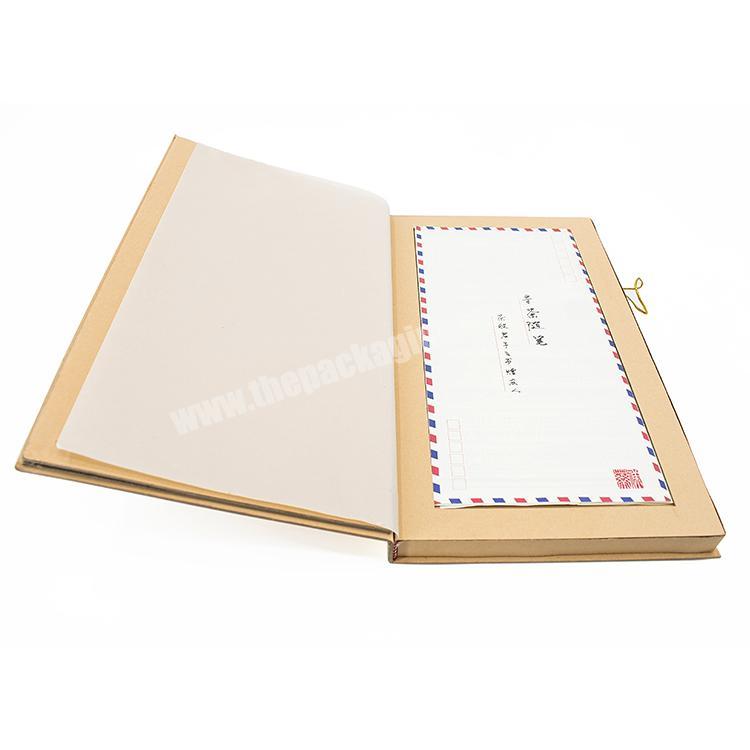 High grade recyclable customized book shape corrugated  tea packaging classical gift paper box