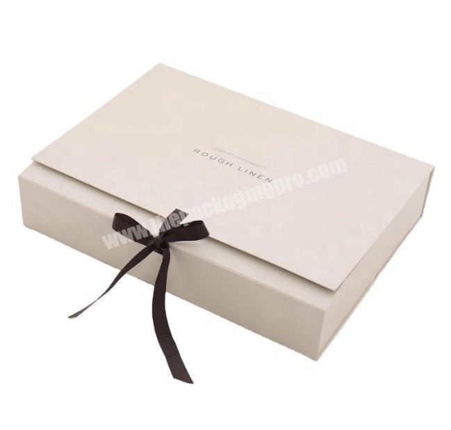 High quality beige matte line gift box wedding bridesmaid graduation gift box