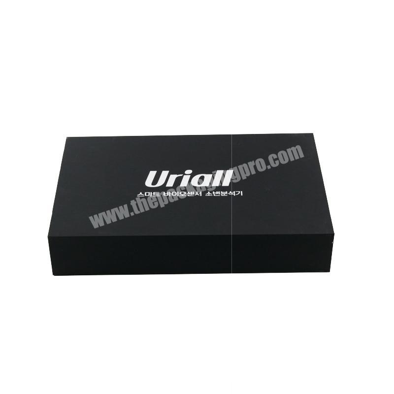 High quality black matt custom book shaped magnetic cosmetic gift box