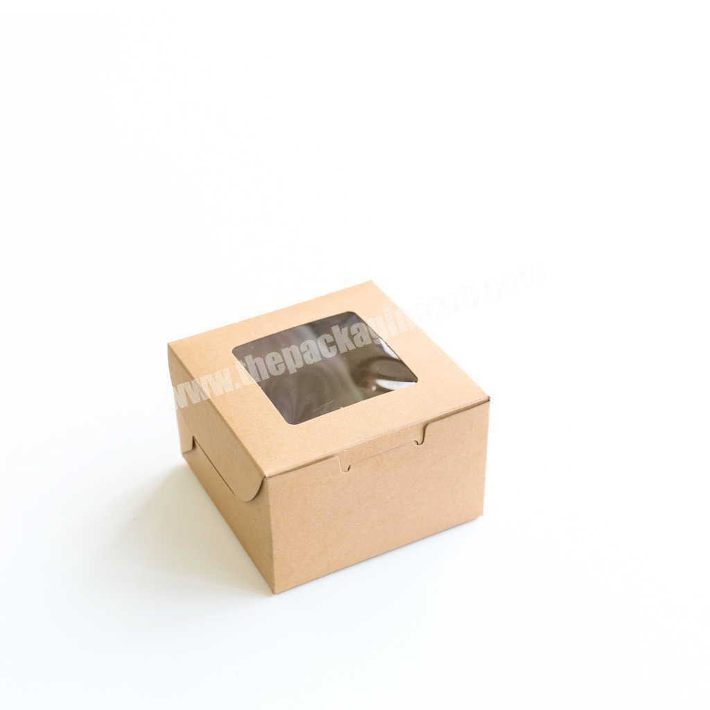 High Quality Brown Kraft Gift Box With Window Support