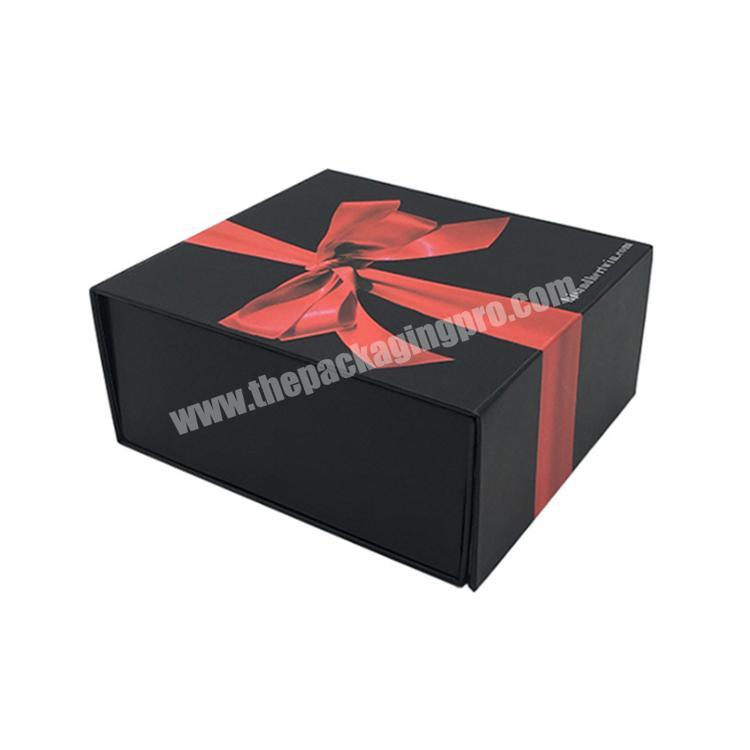 High Quality Cardboard Folding Ribbon Gift Packaging Paper Box For Birthday