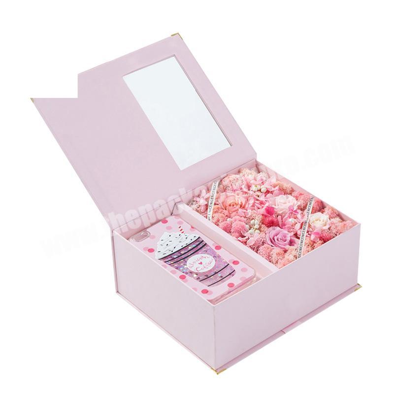 High quality cardboard magnetic closure gift box with compartments